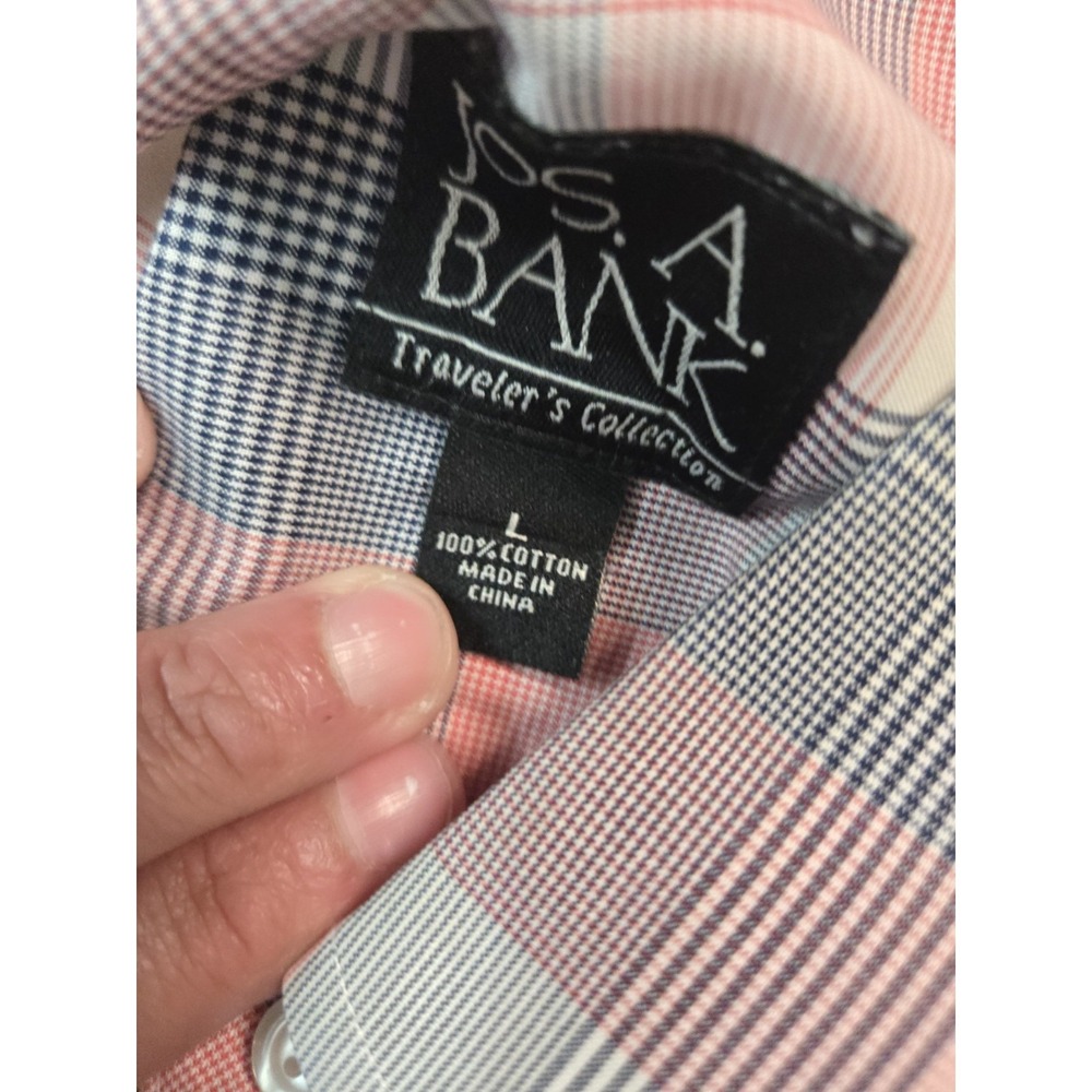 Jos A Bank Travelers Collection Plaid Cotton Button Down Long Sleeve Shirt Large - Picture 6 of 6